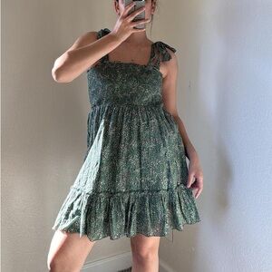 Aerie green smocked dress